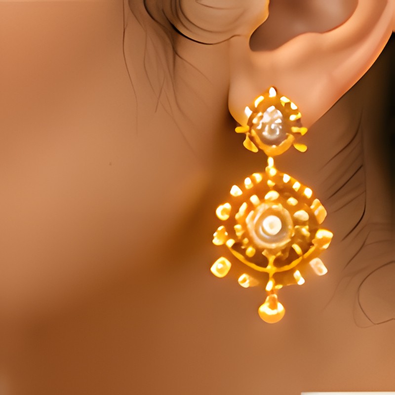 Peacock motifs and pearl drops, light enough to dance in.