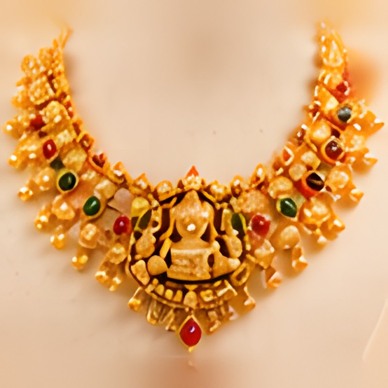 Ruby Emerald Gold Necklace