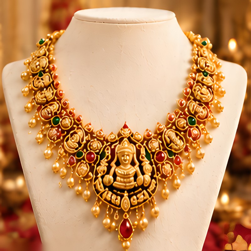 Traditional Temple Gold Necklace