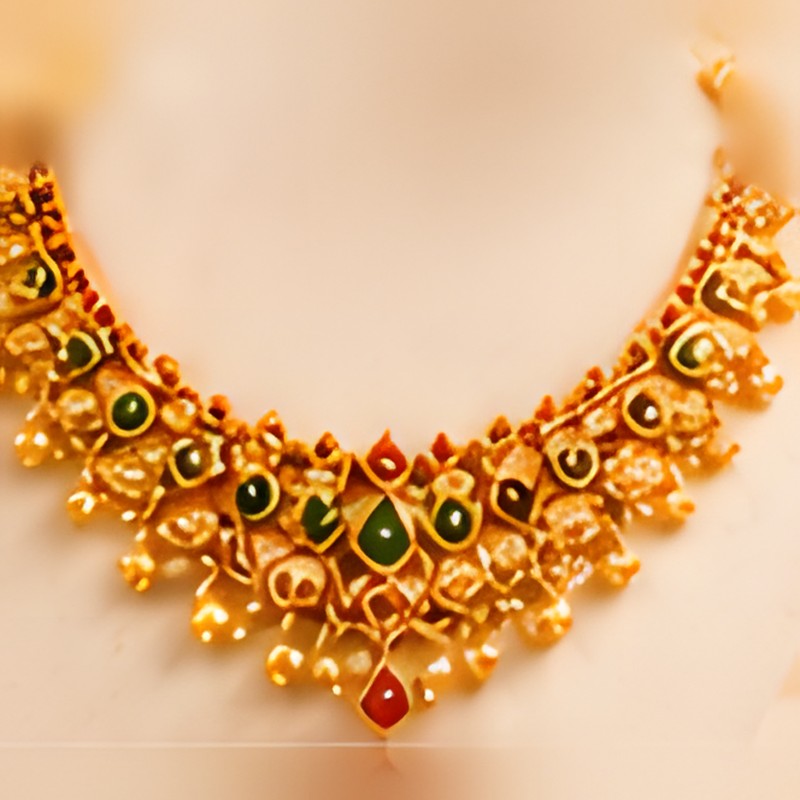 Meenakari Gold Necklace